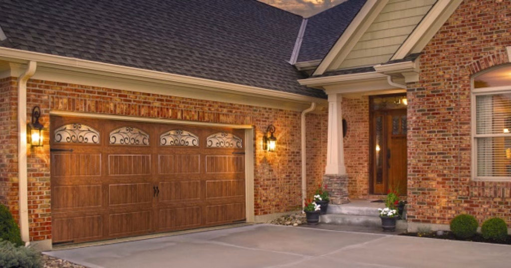 wood grain garage doors