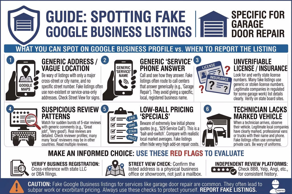 How to Spot Fake Google Business Listings for Garage Door Repair