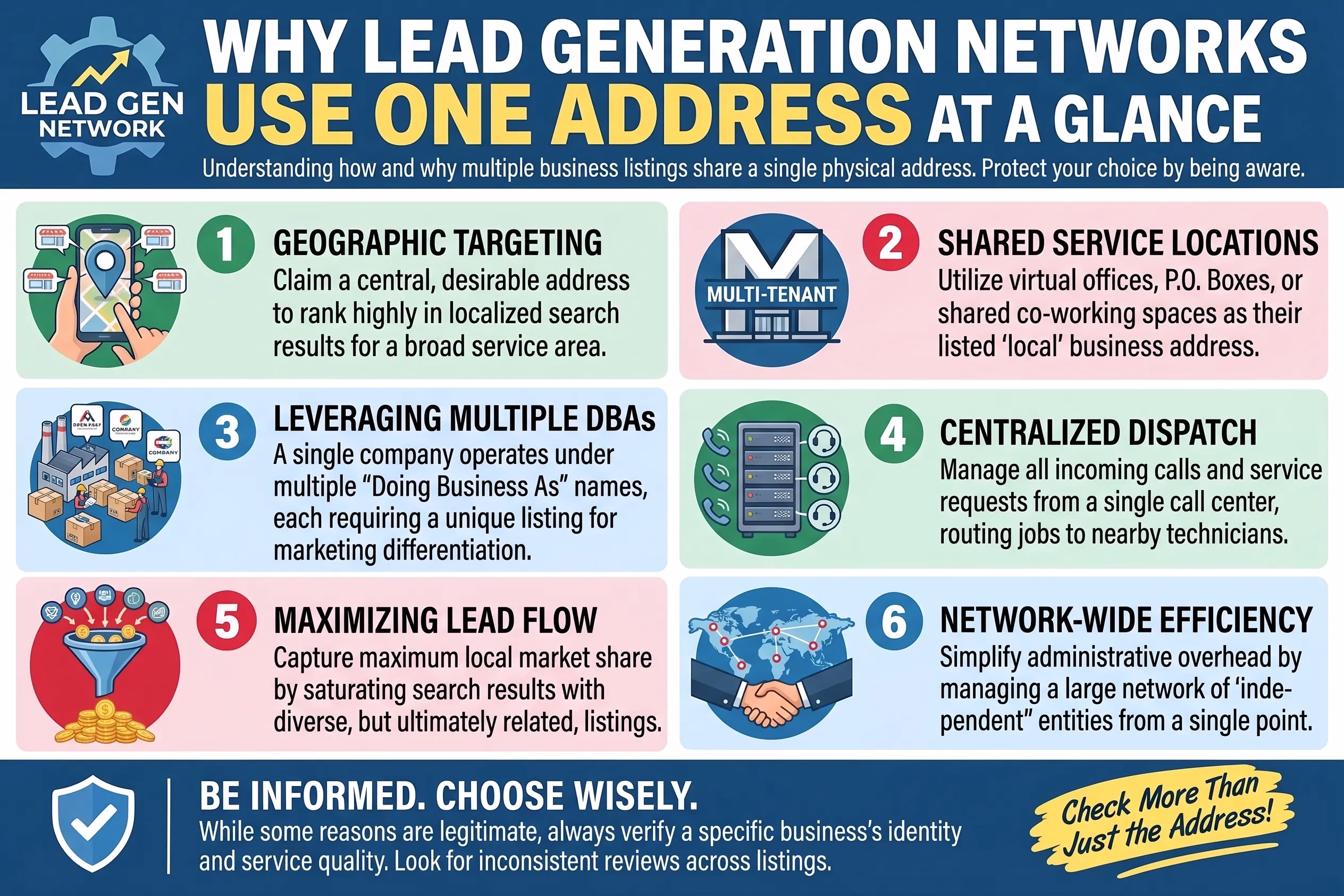 Why Lead Generation Networks Use One Address for Many Listings